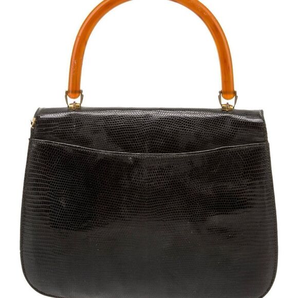 Gucci Top Handle black lizard print Bag - Picture 15 of 16